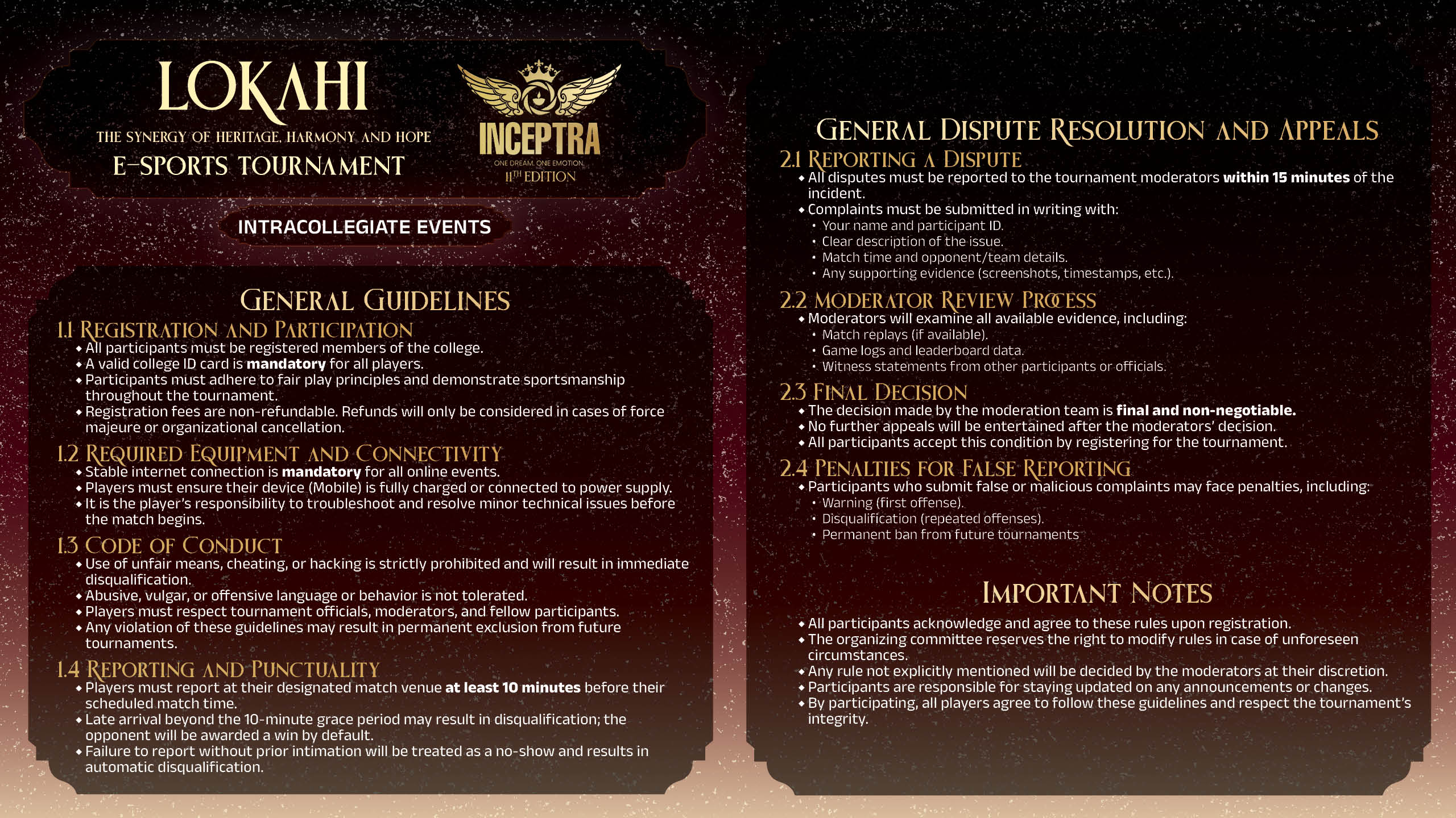 INCEPTRA 2K26 - E-SPORTS (INTRACOLLEGIATE)